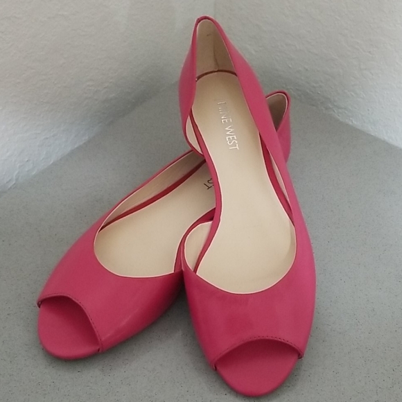 pink peep toe flats